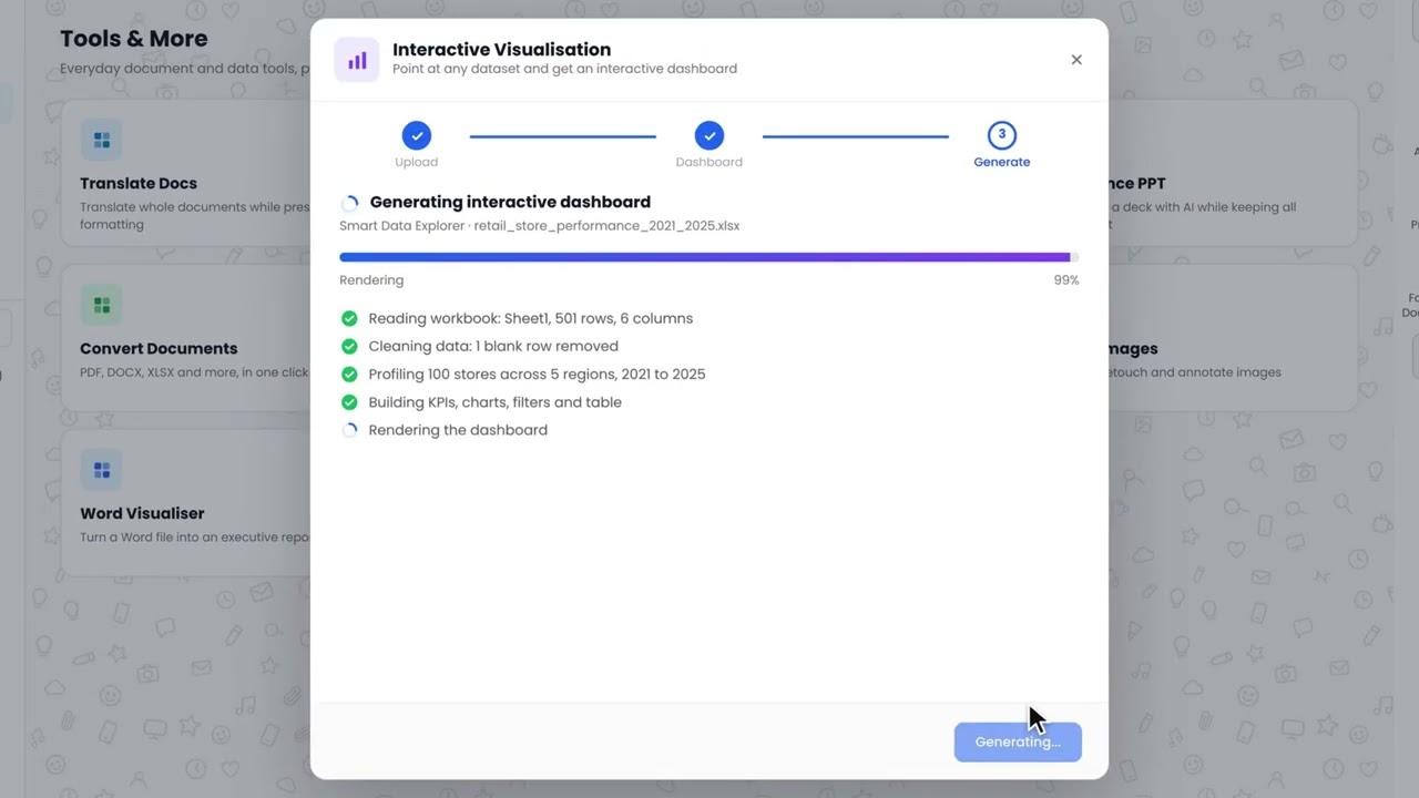 Interactive Visualisation product demonstration